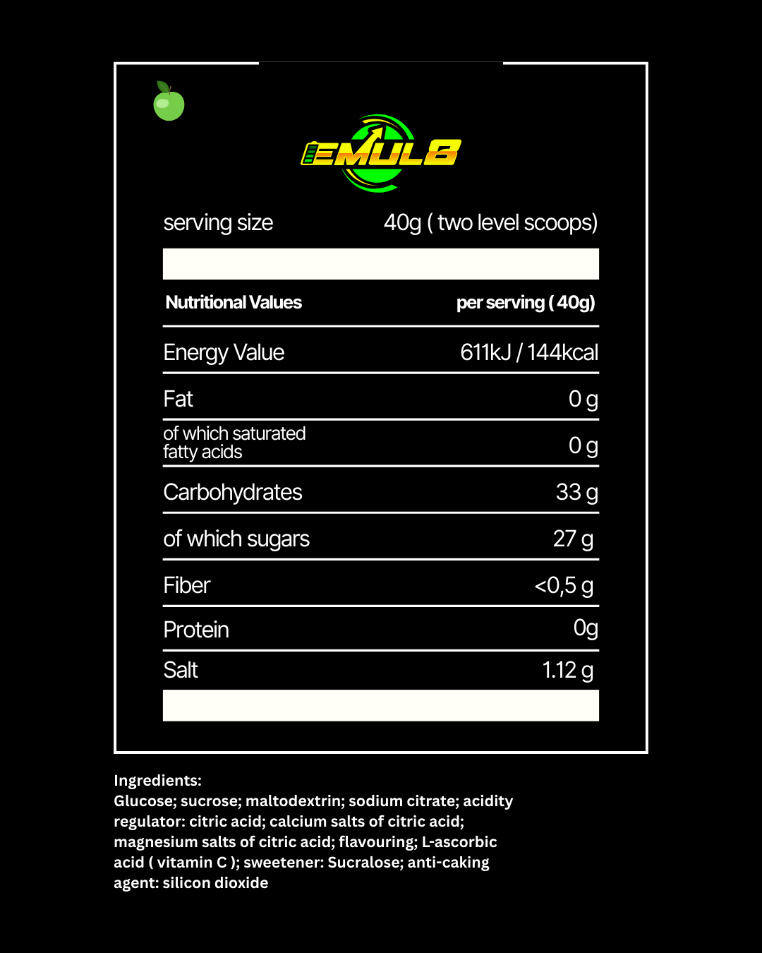 CARB MAX green apple flavour