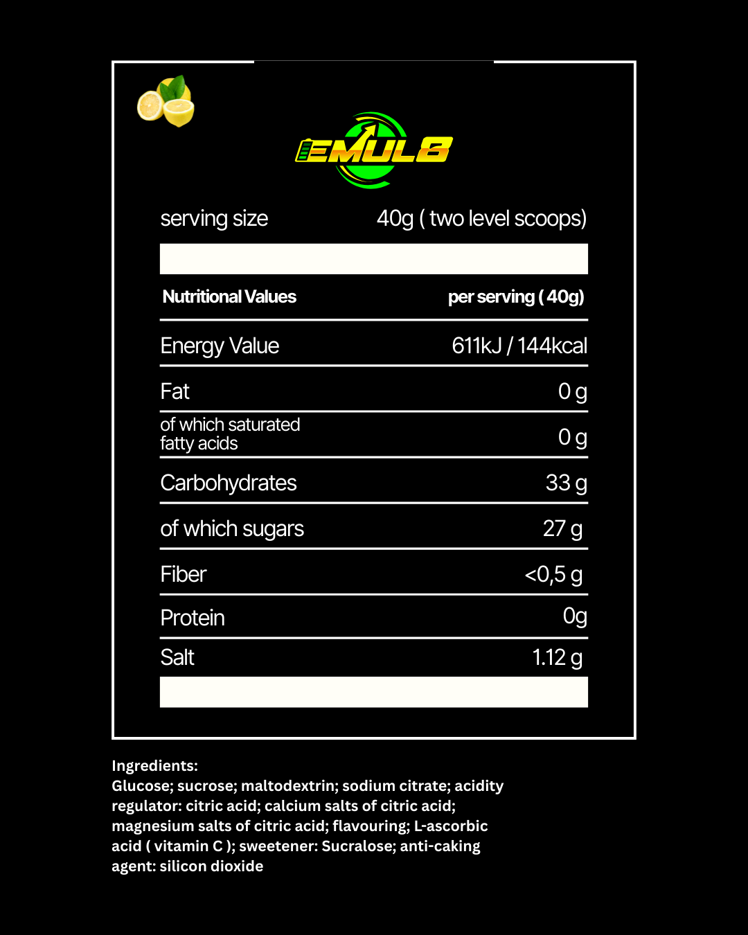 CARB MAX lemon flavour